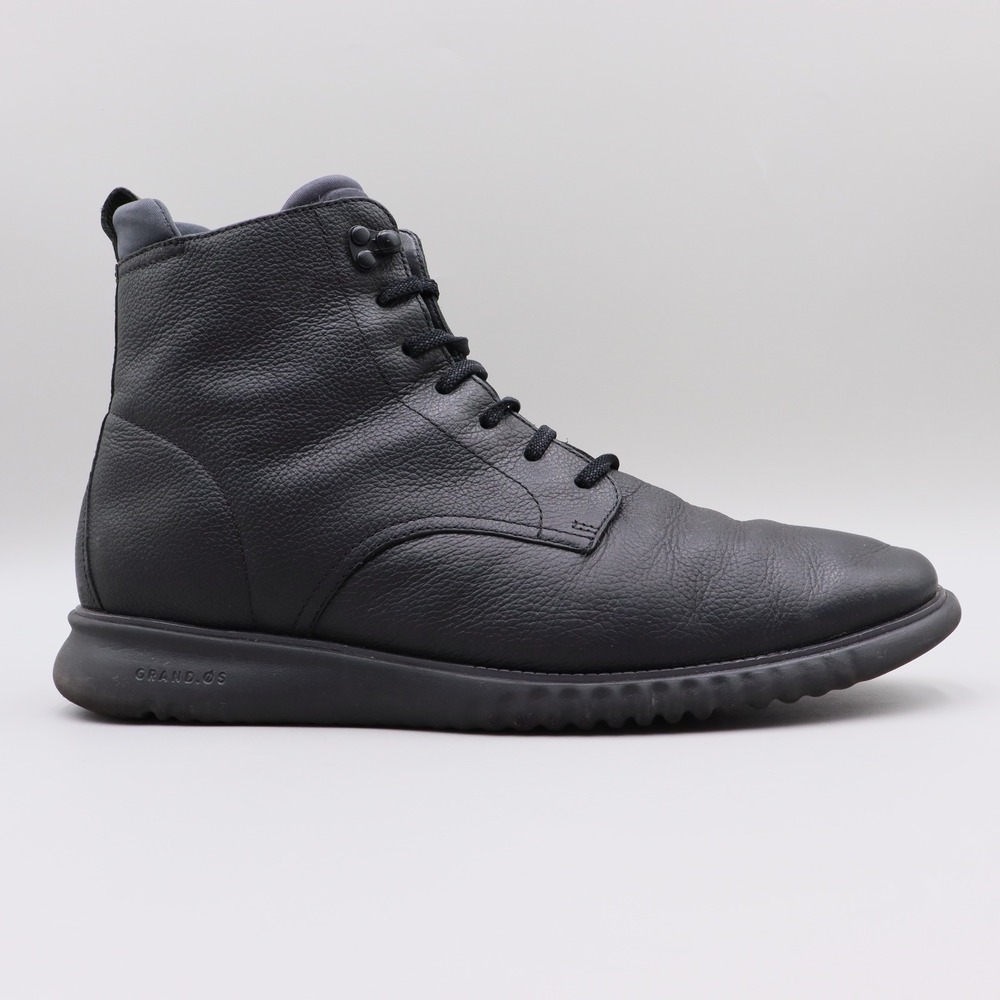 Cole Haan 2.Zerogrand City Boots Mens Size 13M US Black Pebbled Leather C25557